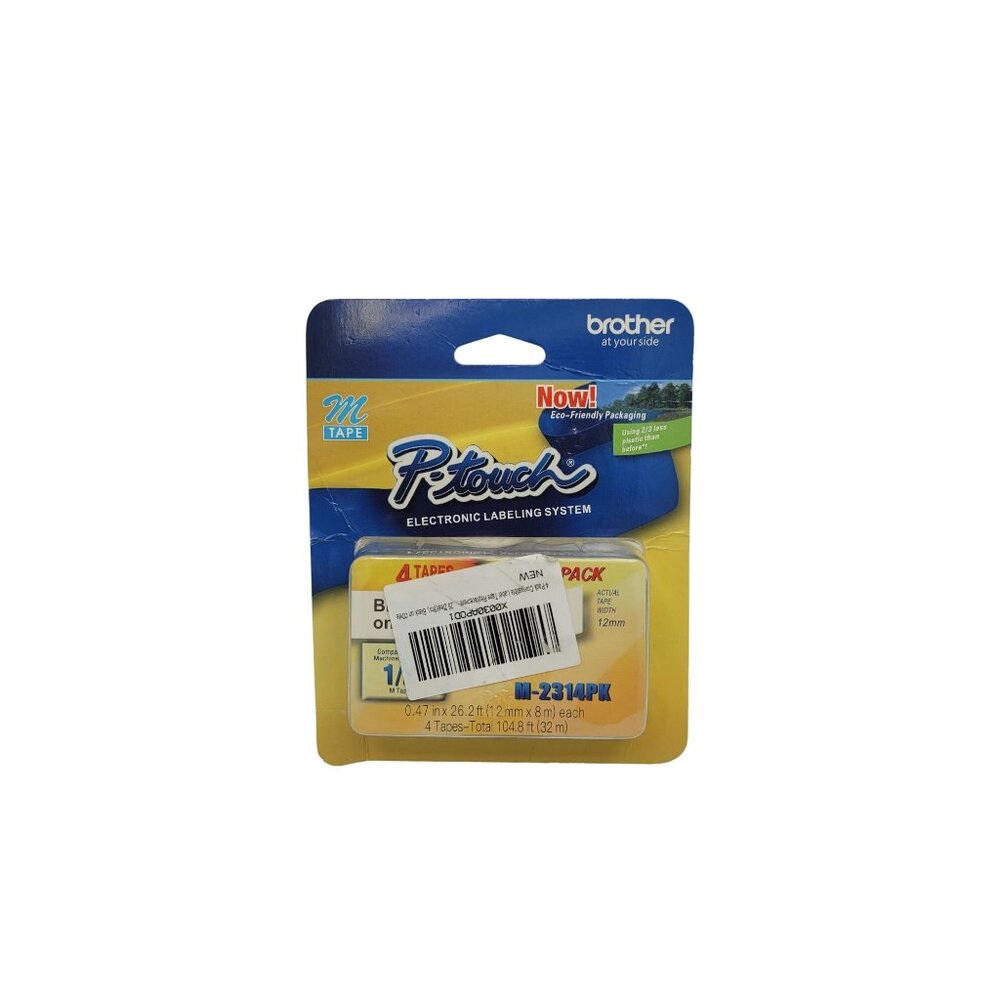 Brother P-Touch M Series M-2314pk 1/2 in.  Black on White Tape Cartridge 4 pack